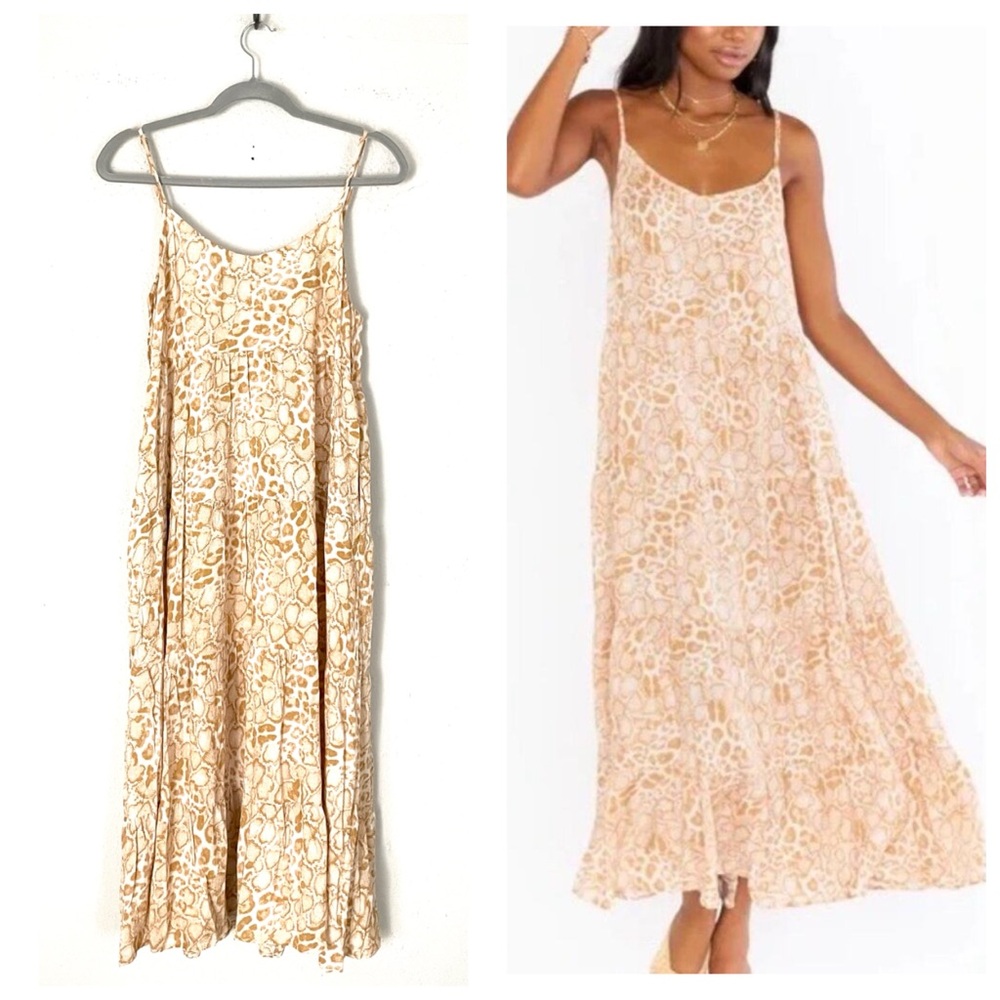 Show Me Your MuMu Caroline Maxi Dress in Sandy Cheetah Print Size Small